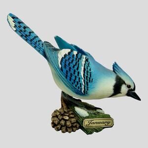 All 12 Months The Danbury Mint Backyard Birds Figurines Calendar Complete Set